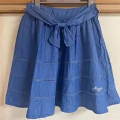 メゾピアノ 160 美品　スカート　紺色　デニム ミニスカート　フレア