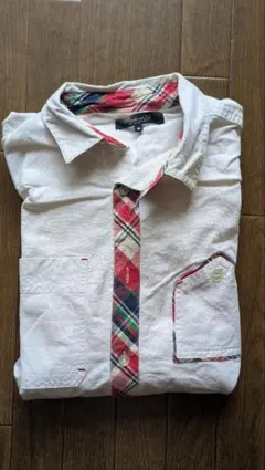 UNITED ARROWS ホワイト 半袖シャツ チェック柄 メンズサイズM