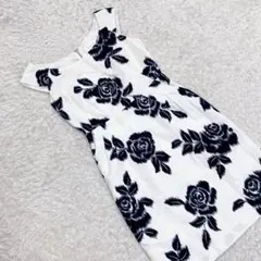 ケイトスペード サイズ2 M ノースリーブ ワンピース バラ柄 おしゃれ 白 紺