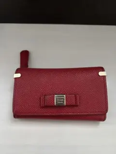 キーケース　レザーキーケース リボン付き　赤　サマンサタバサ