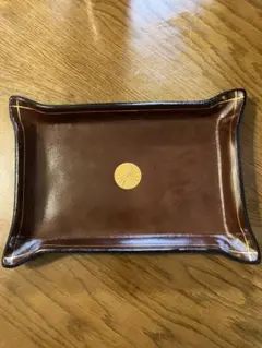 叙勲記念品　レザートレイ　金色菊紋様