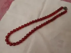 赤玉　ネックレス　8mm玉　アジャスターは銀製品