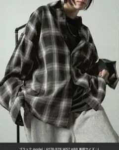 【Alfred Alex】グラデーションチェックシャツ Mサイズ