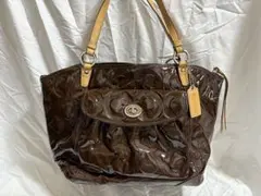 さちさん専用！★超美品コーチペイトンエンボスドパテントポケットラージトートバッグ