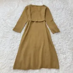 Mila Owen Vネック ロングニットワンピース ベルト付き