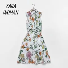 ZARA WOMAN 花柄 ノースリーブ シャツ ロング ワンピースのサムネイル