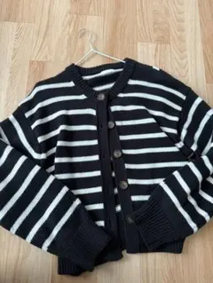 ボーダー　ニット　カーディガン