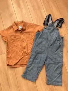 サロペット、シャツ