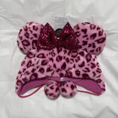 ディズニー ヒョウ柄ファンキャップ ミニーちゃん ピンク