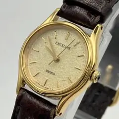 【稼働】SEIKO エクセリーヌ ヴィンテージ 腕時計 新品電池 ゴールド
