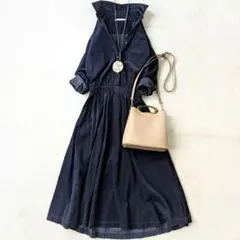 美品✨アーバンリサーチドアーズ DOORS コーデュロイシャツワンピース 紺黒