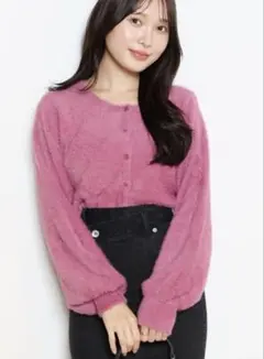 マーキュリーデュオ ロングスリーブシャギーニットカーディガン　新品未使用