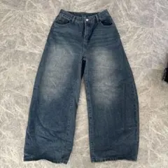 Dazy ワイドレッグデニムパンツ ダークブルー