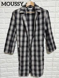 MOUSSY チェック柄ロングチェスターコート