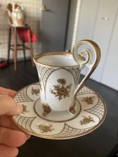 デミタスカップ 5個セット 花柄ゴールド装飾