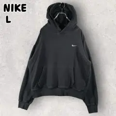 NIKE ナイキ パーカー スウォッシュ刺繍ロゴ フーディー L ブラック