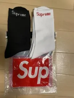 【新品未使用】Supreme Hanesソックス 白黒2足セット