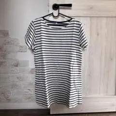 匿名配送　トップバリュ　白とネイビーのボーダー　半袖Tシャツ Lサイズ