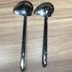 18-8ステンレス製 レードル 2種セット（70cc・穴あき）雫型のサムネイル