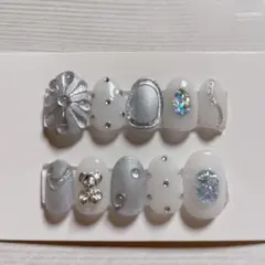 No.11 現品ネイル 韓国 くまちゃん キラキラ ぷっくり うねうね