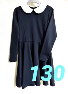 ネイビー ワンピ 130 襟付きワンピ 卒園式 セレモニー お出かけ