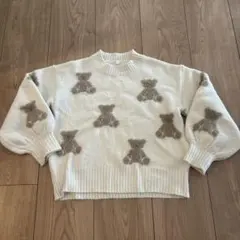 GU パフィータッチジャガードセーター 120 くま