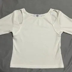 AZUL BY MOUSSY カットアウト リブトップス 半袖 白