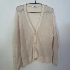 UNIQLO メッシュ編みカーディガン アイボリー