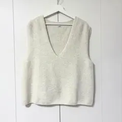 UNIQLO アイボリー Vネックニットベスト XL