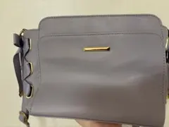 パープル サイドリボン ショルダーバッグ