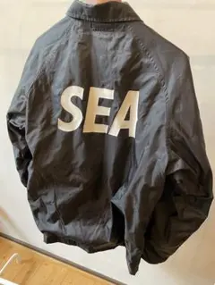 デカサイ WIND AND SEA 黒 コーチジャケット　ウィダンシー