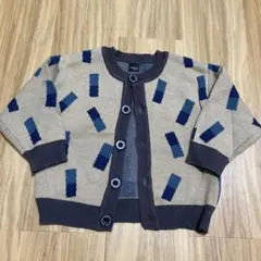 【美品】manina幾何学模様 ニットカーディガン 95