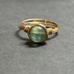 WR522G 天然石 ワイヤーリング アメリカ産 ブルーグリーンフローライト