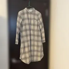 niko and... チェック柄 ロングシャツワンピース 長袖