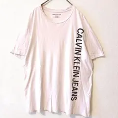 CALVIN KLEIN JEANS ロゴTシャツ 半袖 ピンク XL ゆったり