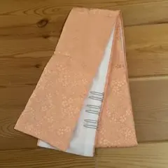 オレンジ 花柄 重ね襟 ピン付き