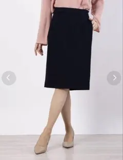 OFUON タイトスカート ストレッチ ネイビーのサムネイル