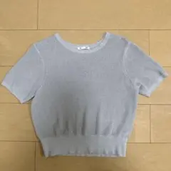 GU グレー 半袖ニット Mサイズ