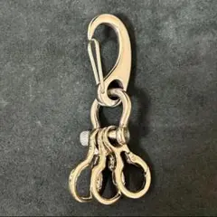 50mm カラビナ ステンレス キーホルダー シルバー キーリング アメカジ