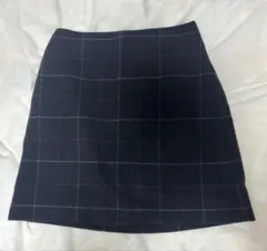 UNIQLO ネイビー チェック柄 タイトスカート