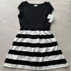 新品☆toccoボーダーミニワンピースM 白黒