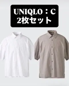 【UNIQLO：C】ユニクロシー ブロードオーバーサイズシャツ/ストライプ