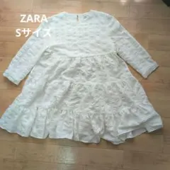 ZARA ティアードワンピース　ホワイト
