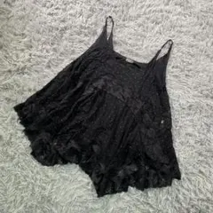 Free People キャミソール チュニック ブラック レース フレアのサムネイル