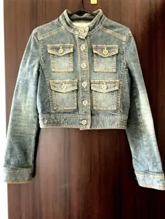 【未使用級】MK KLEIN+ライトブルー クロップドデニムジャケット 38