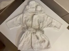 ジェラートピケ ベビーバスローブ 80 フード付き ふわふわ タオル地