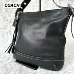 美品✨COACH コーチ ショルダーバッグ 斜め掛け レザー 黒 ブラック