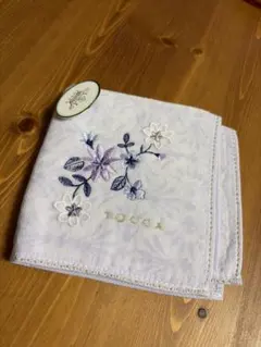 TOCCA 花柄刺繍 タオルハンカチ