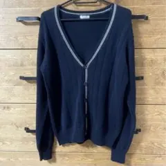 Vネックカーディガン 紺色　ネイビー