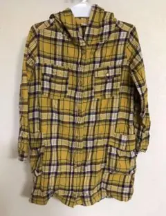 フード付チェックシャツ 110 女の子